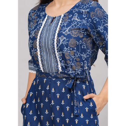 Ashvy Cotton Jump Suit (Blue)