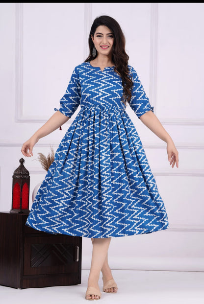 Ashvy Shiffon Fabric Stylish Gown (Blue)