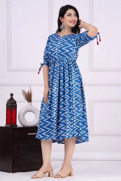 Ashvy Shiffon Fabric Stylish Gown (Blue)