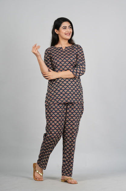 Ashvy Pure Cotton Night Suit – Top & Bottom Set for Ultimate Comfort