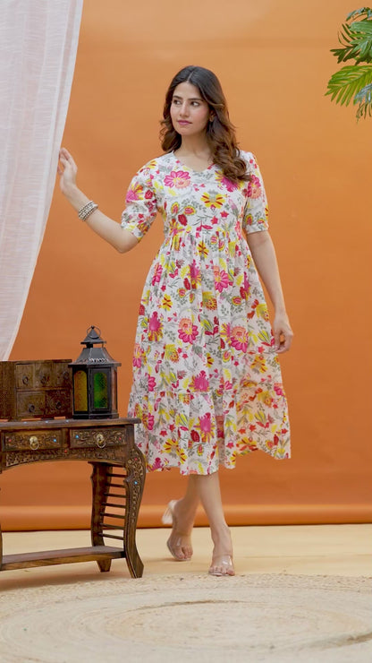 Ashvy Pure Cotton Anarkali Feeding & Maternity Kurti – Comfort Meets Elegance