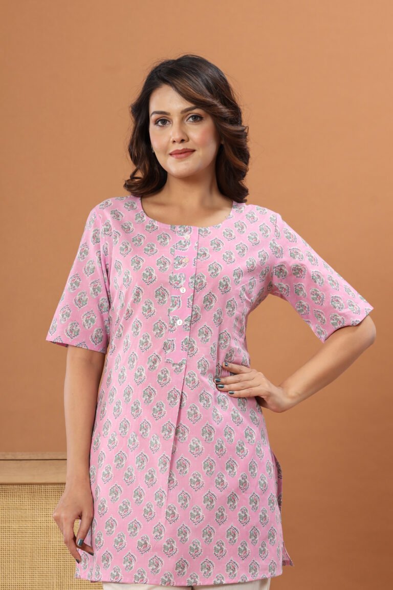 Ashvy Light Pink Floral Cotton Top – Ele – Ashvy